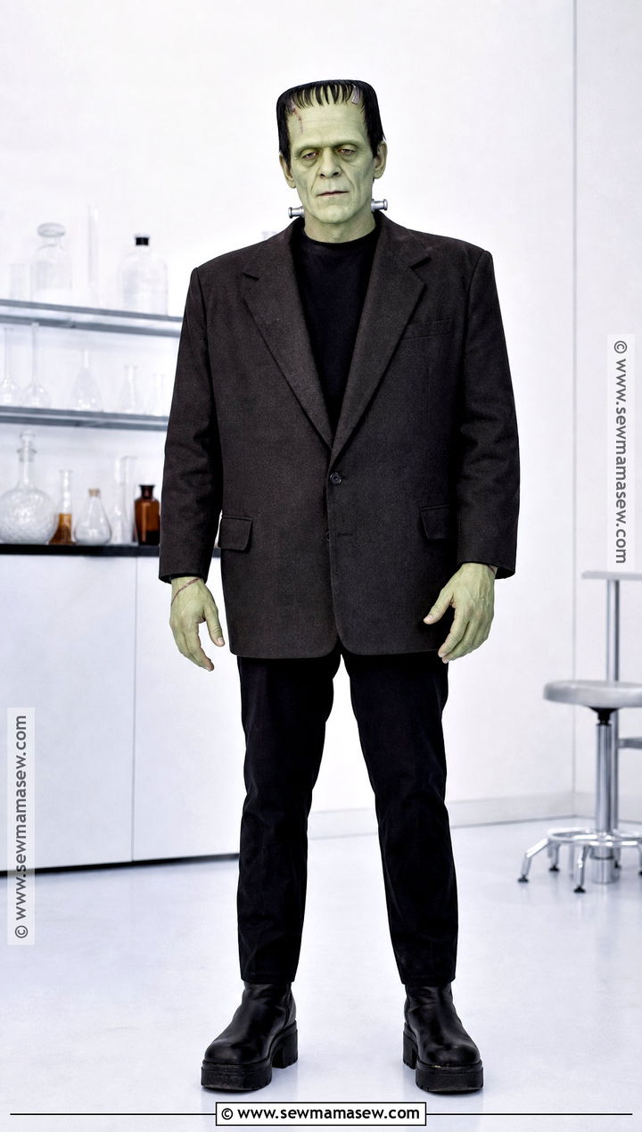 Frankenstein Monster Costume With Green Makeup - 35 halloween costumes male