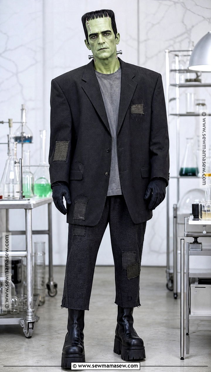 Frankenstein Monster Costume With Green Makeup - 40 halloween costumes for men