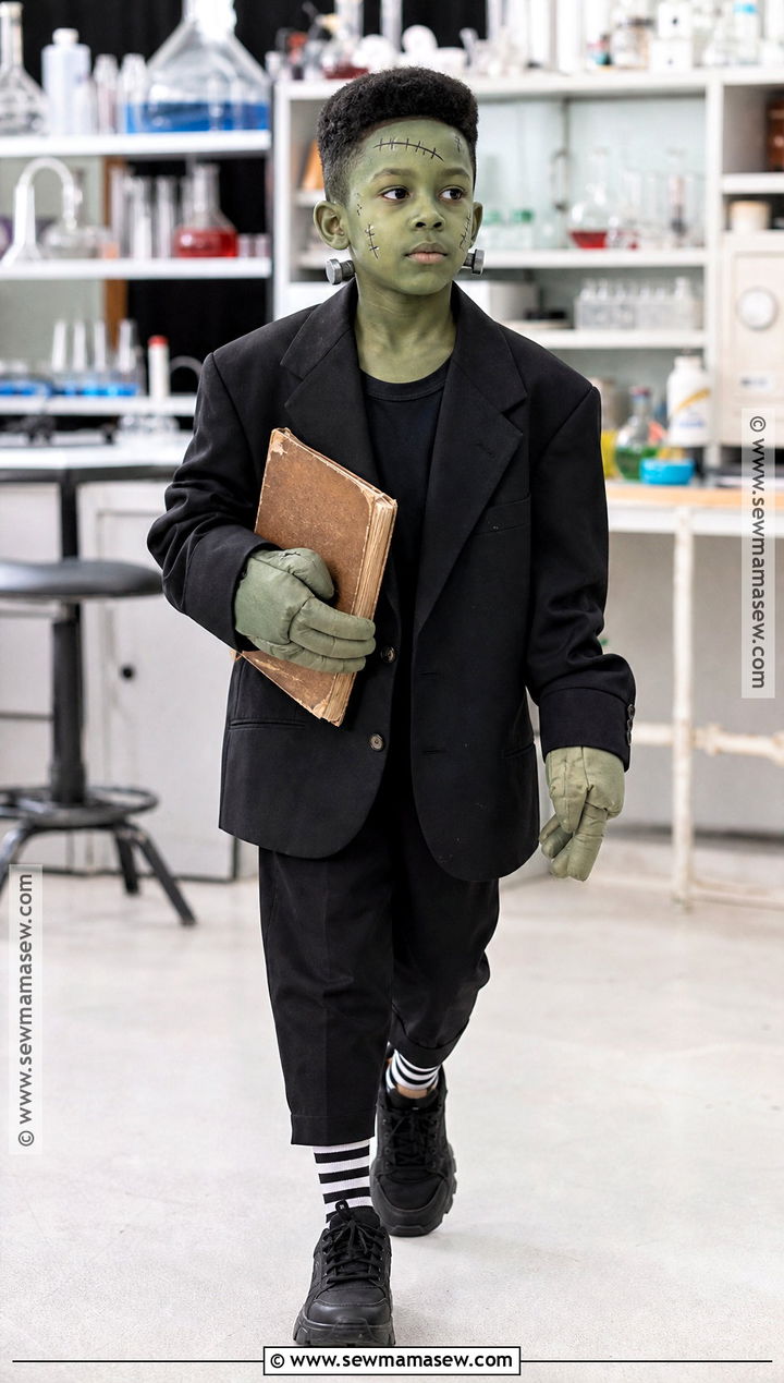 Frankenstein Monster Costume With Green Makeup - 30 boys costume ideas
