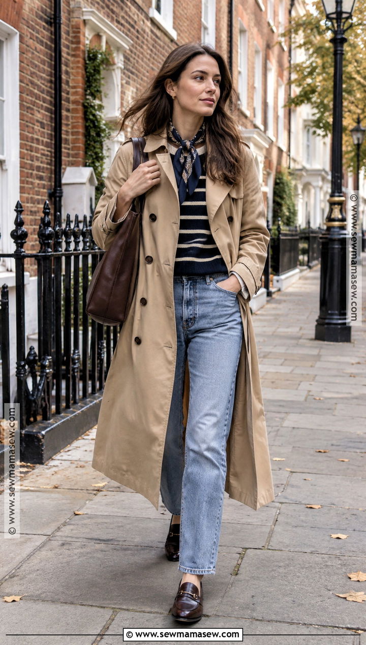 Frazzled English Woman Trench Coat And Jeans Outfit - 15 frazzled english woman autumn outfits