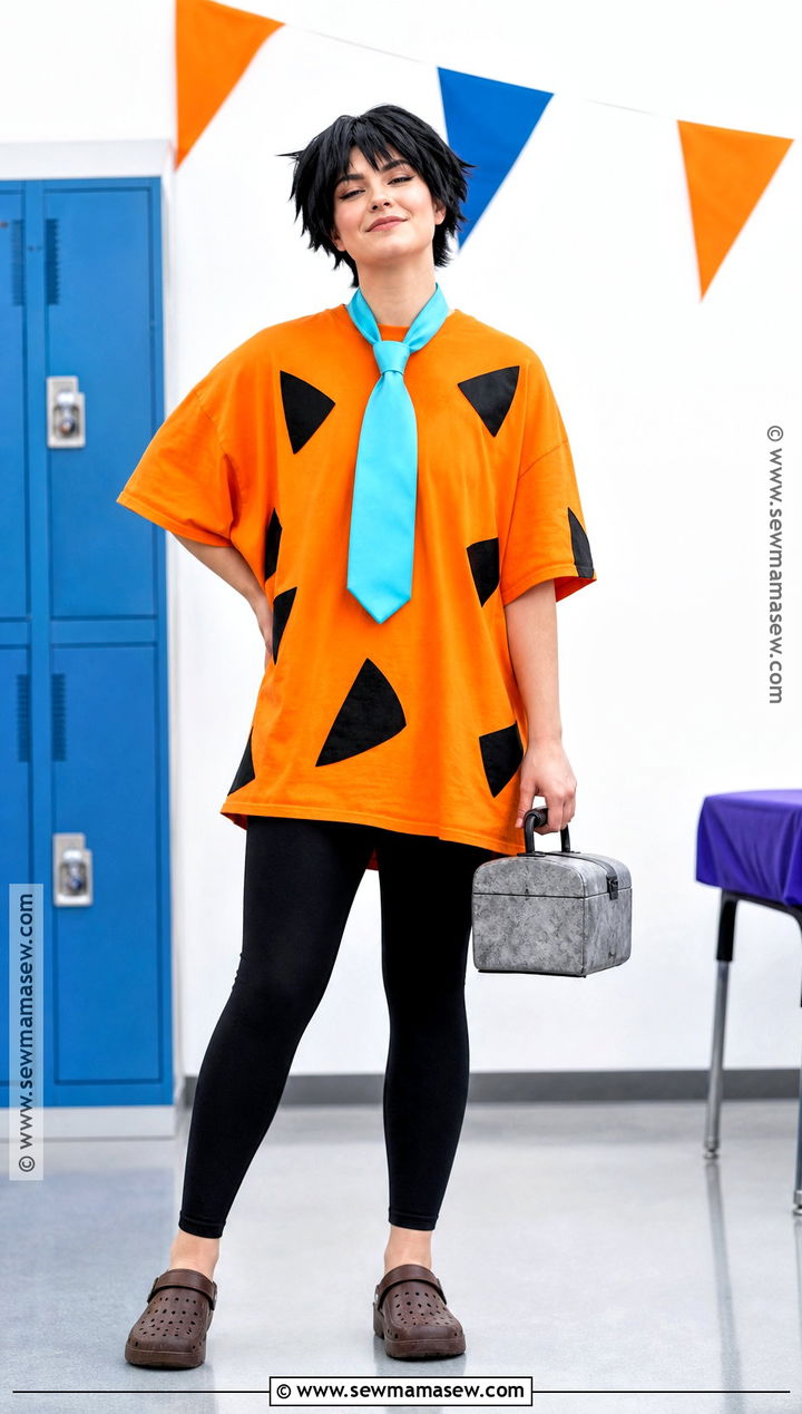 Fred Flintstone Costume With Orange T Shirt - 30 Fred Costume Ideas