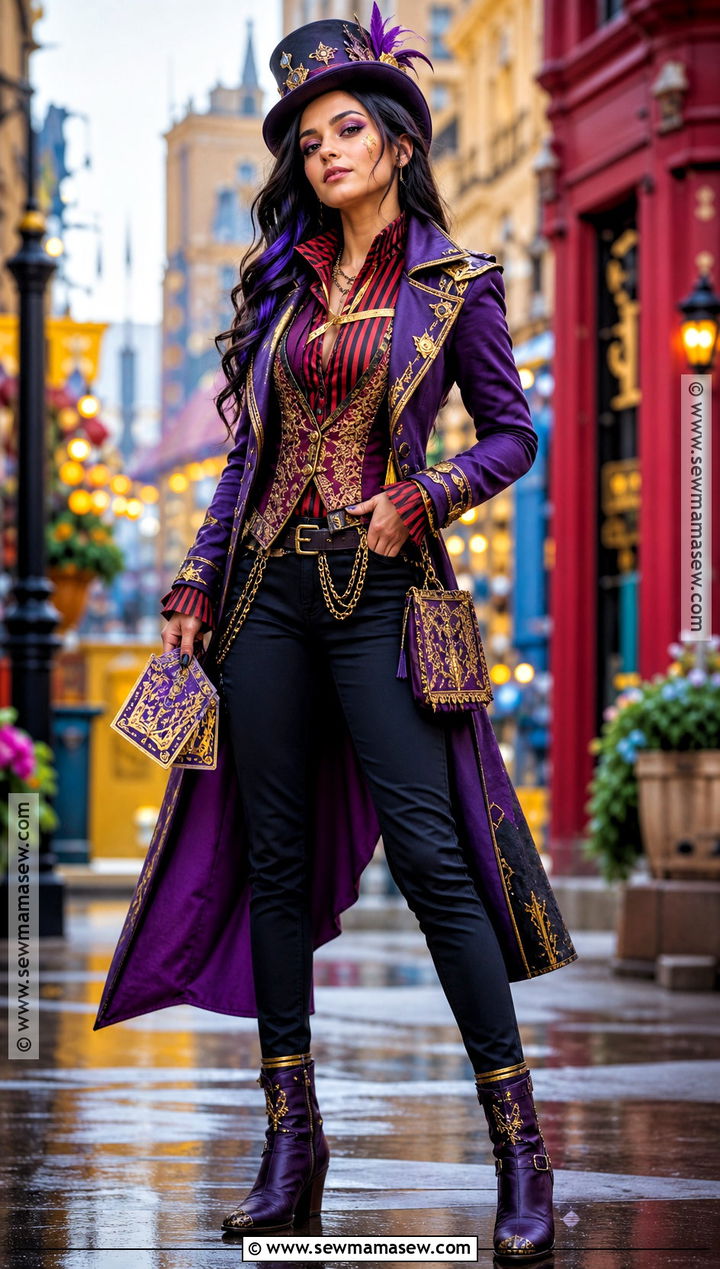 Freddie Facilier Descendants Costume With Purple Top Hat - 35 descendants costumes