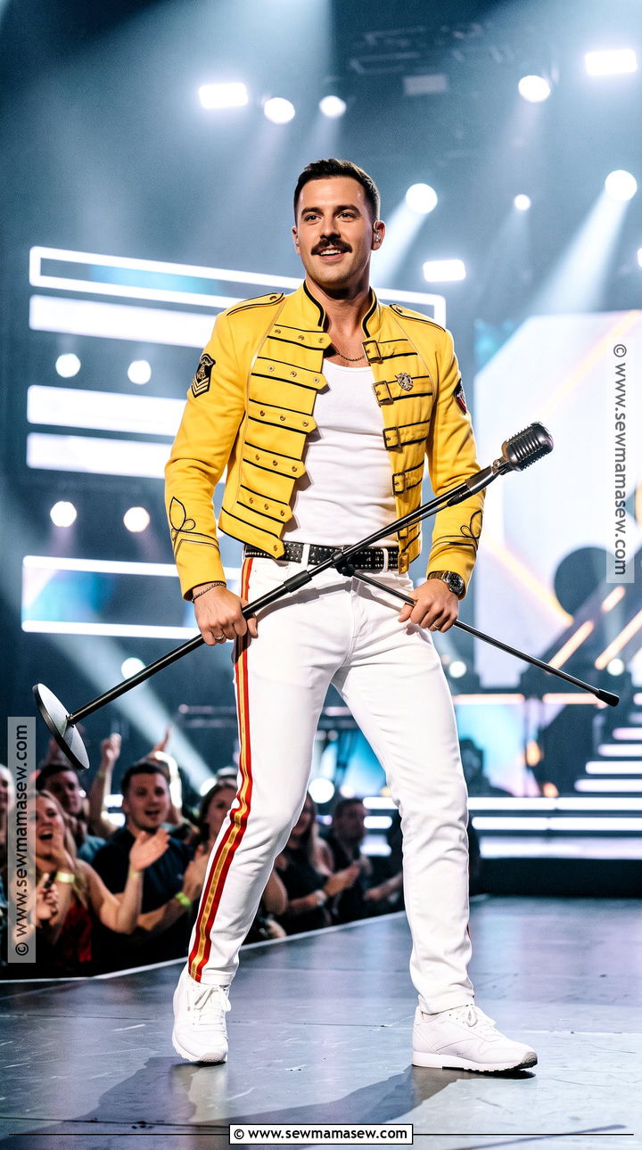 Freddie Mercury Costume With Yellow Jacket - 40 halloween costumes for men