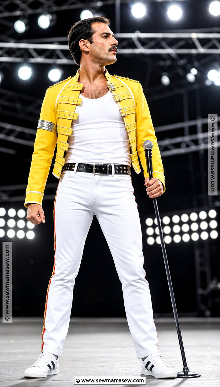 Freddie Mercury Yellow Jacket Costume - 35 singer costume ideas