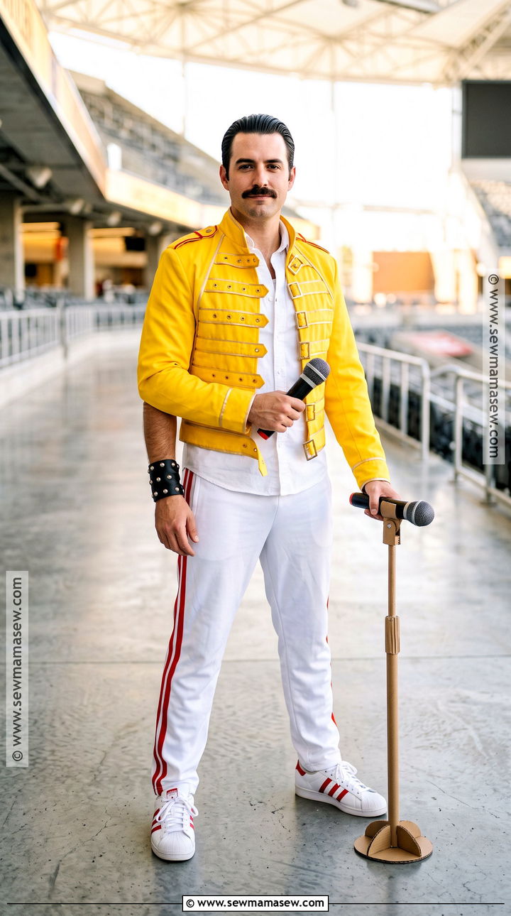 Freddie Mercury Yellow Jacket Costume - 30 celebrity costumes spirit week