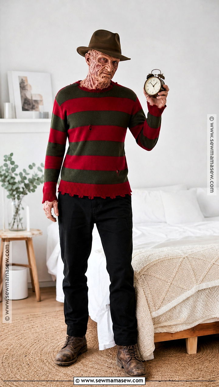 Freddy Krueger Costume With Striped Sweater - 30 scary movie costumes