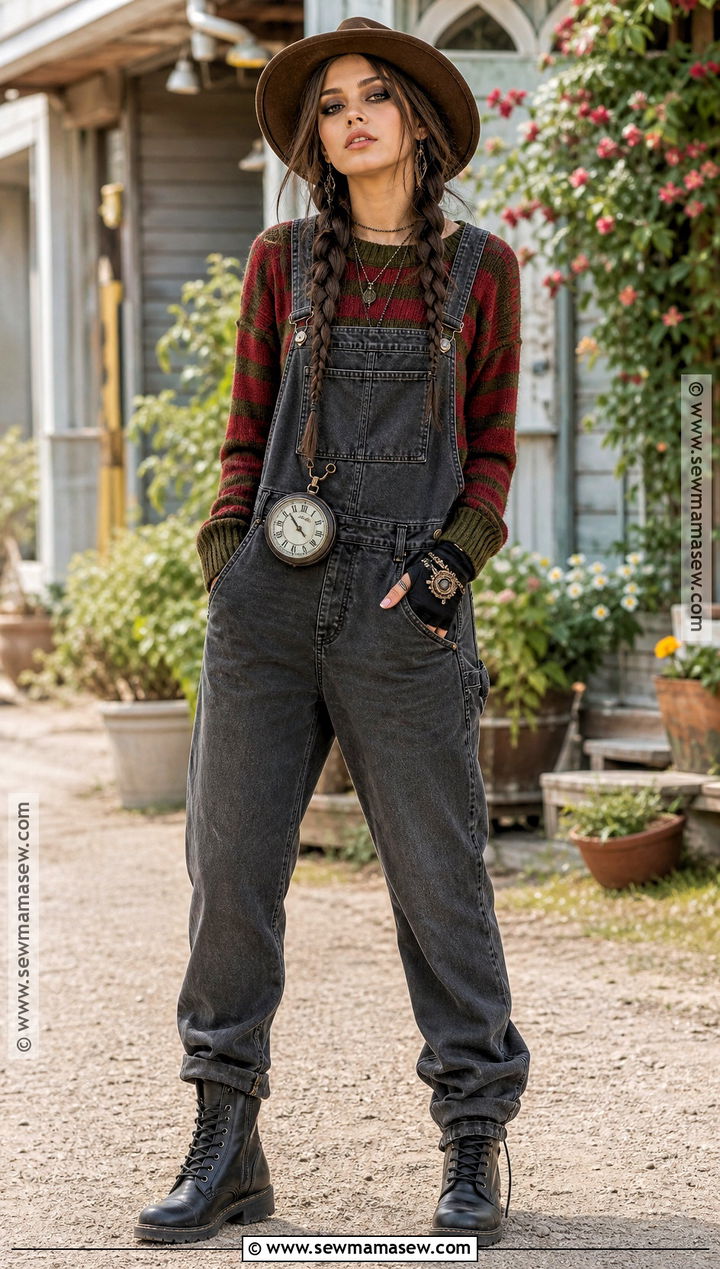 Freddy Krueger Overalls Costume With Striped Sweater - 40 freddy krueger costume ideas for women