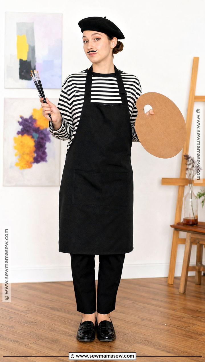 French Artist Costume With Striped Shirt - 30 Low Budget Halloween Costumes