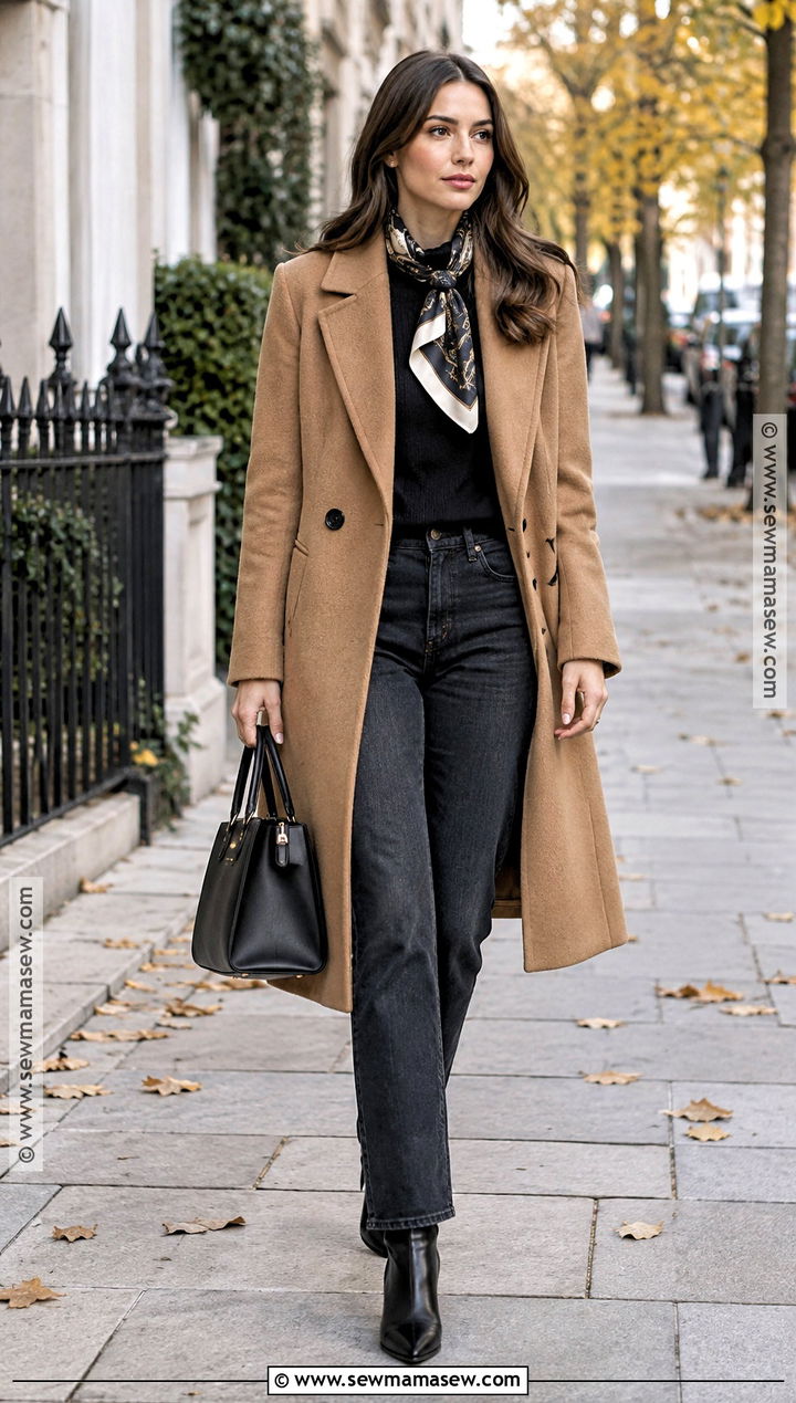 French Fall Camel Coat Outfit - 15 french fall capsule wardrobe ideas 2026