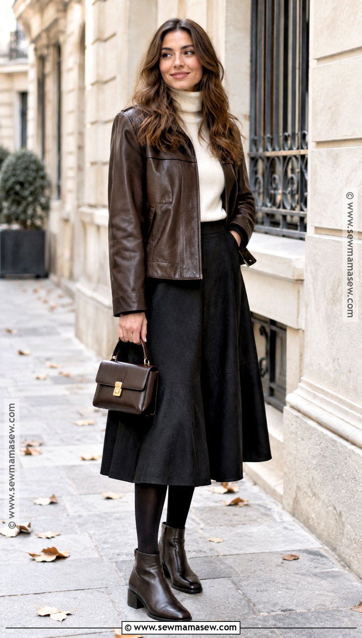 French Fall Leather Jacket Outfit - 15 french fall capsule wardrobe ideas 2026