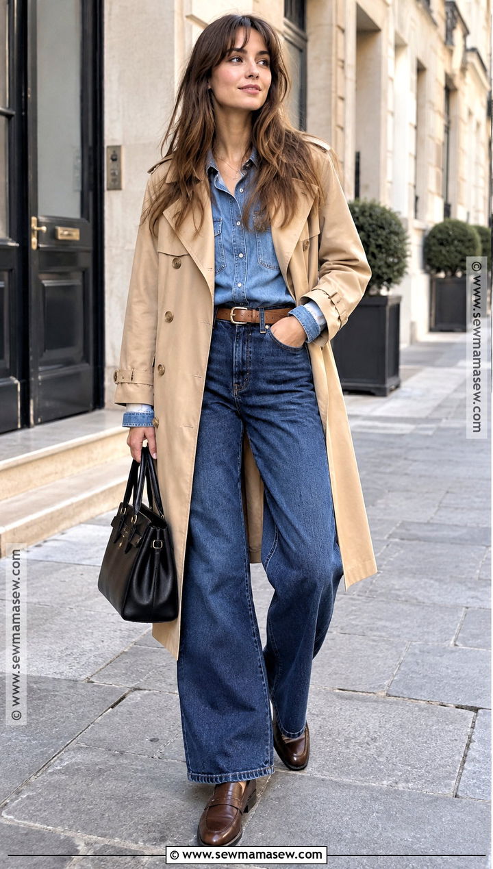 French Girl Double Denim Outfit - 15 french girl fall style ideas 2026