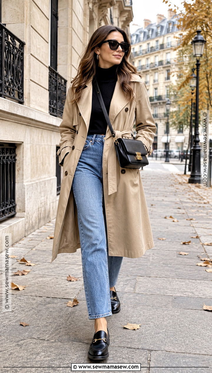 French Girl Trench Coat Outfit - 15 french girl fall style ideas 2026