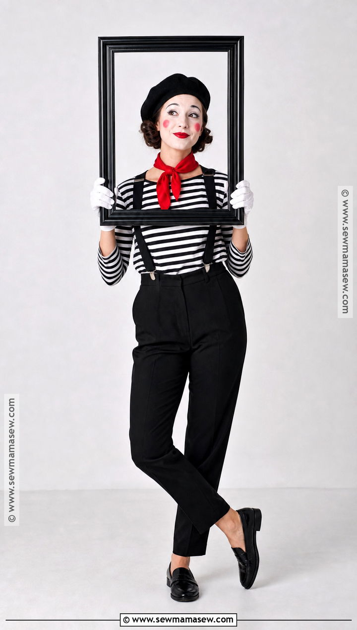 French Mime Costume With Striped Shirt - 45 cute costumes
