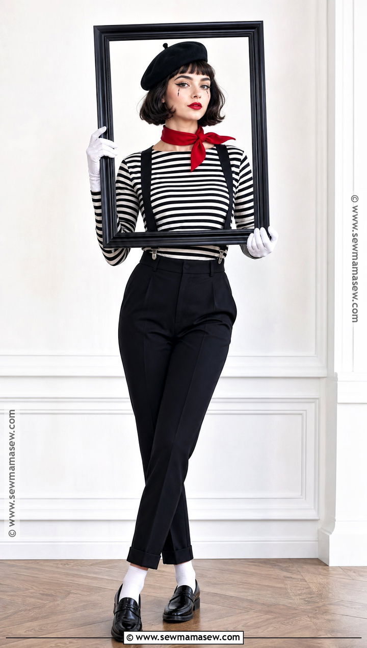 French Mime Costume With Striped Top - 35 chic halloween costumes