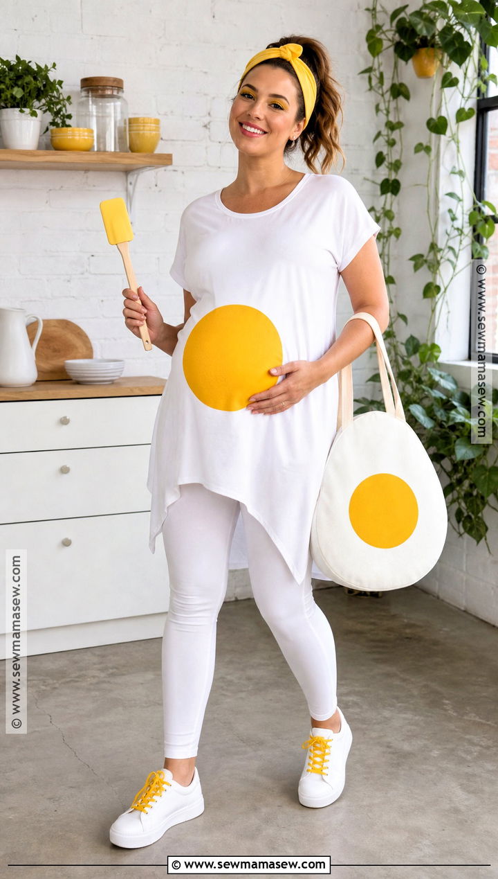 Fried Egg Pregnant Costume - 40 pregnant halloween costume ideas