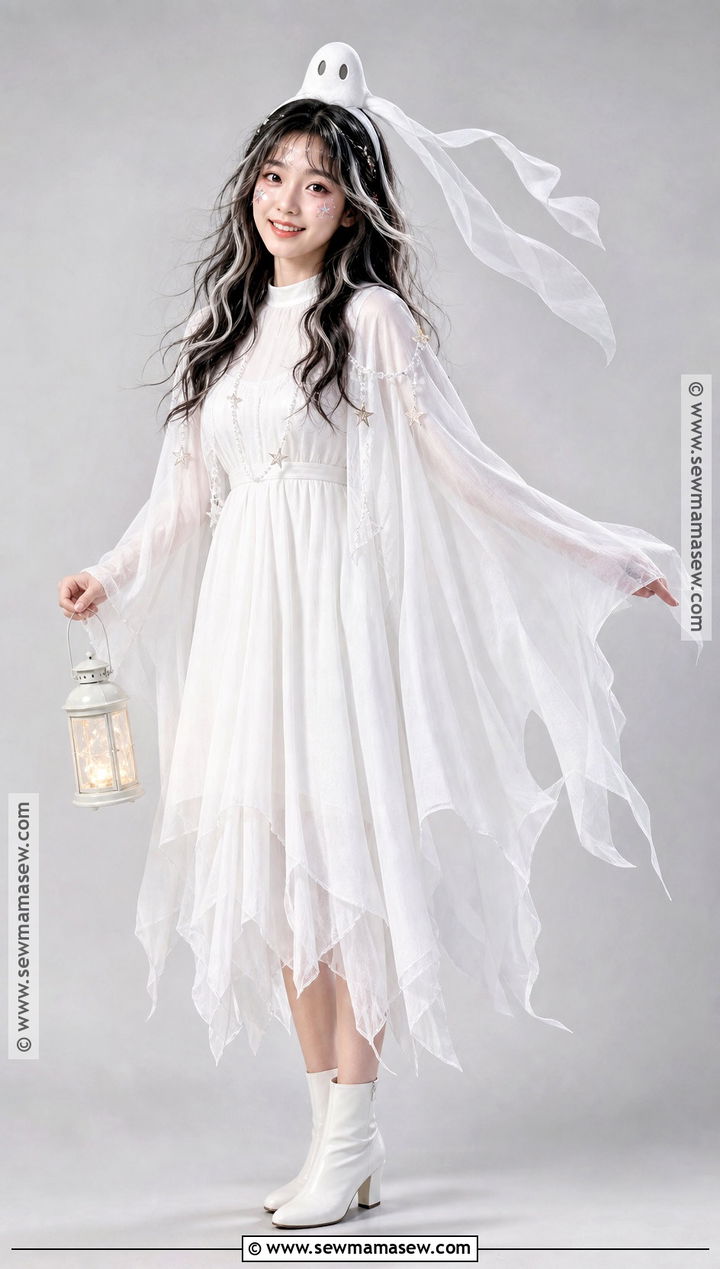 Friendly Ghost Costume With A White Dress - 40 cute easy halloween costumes