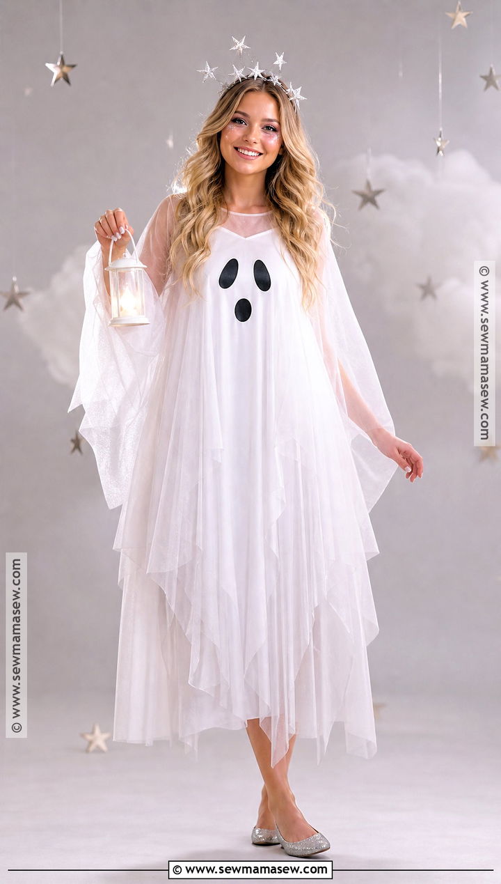 Friendly Ghost Costume With Tulle Layers - 40 cute halloween costume ideas