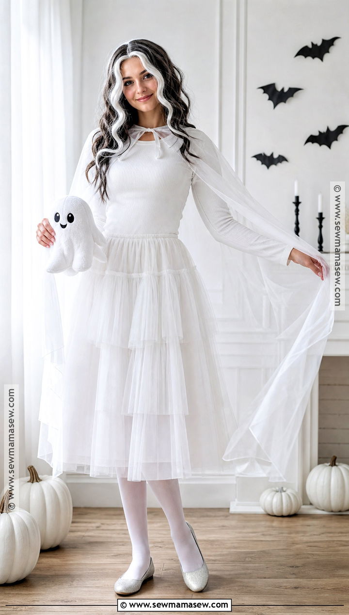Friendly Ghost Costume With Tulle Skirt - 35 womens halloween costume ideas