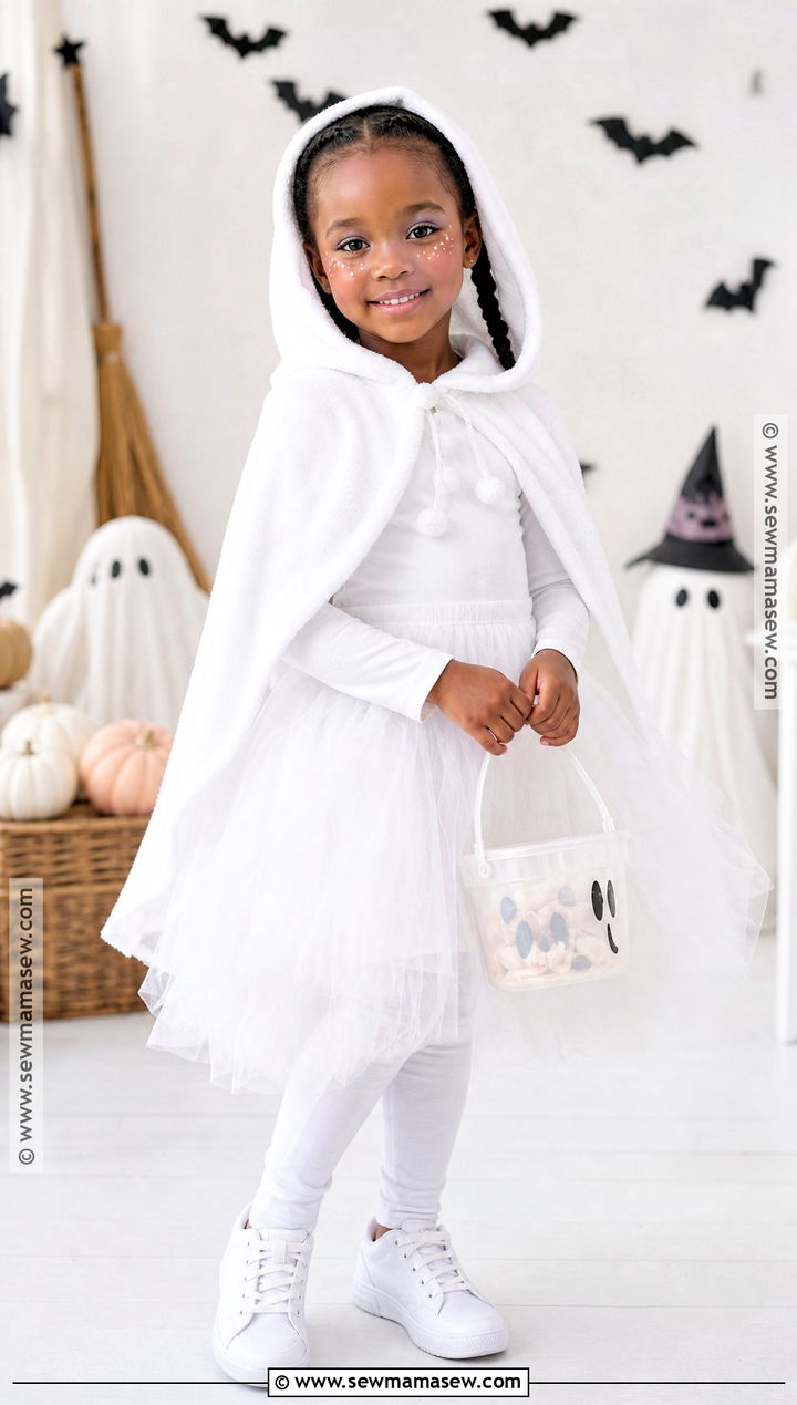 Friendly Ghost Costume With Tulle Skirt - 30 halloween costumes girls for kids