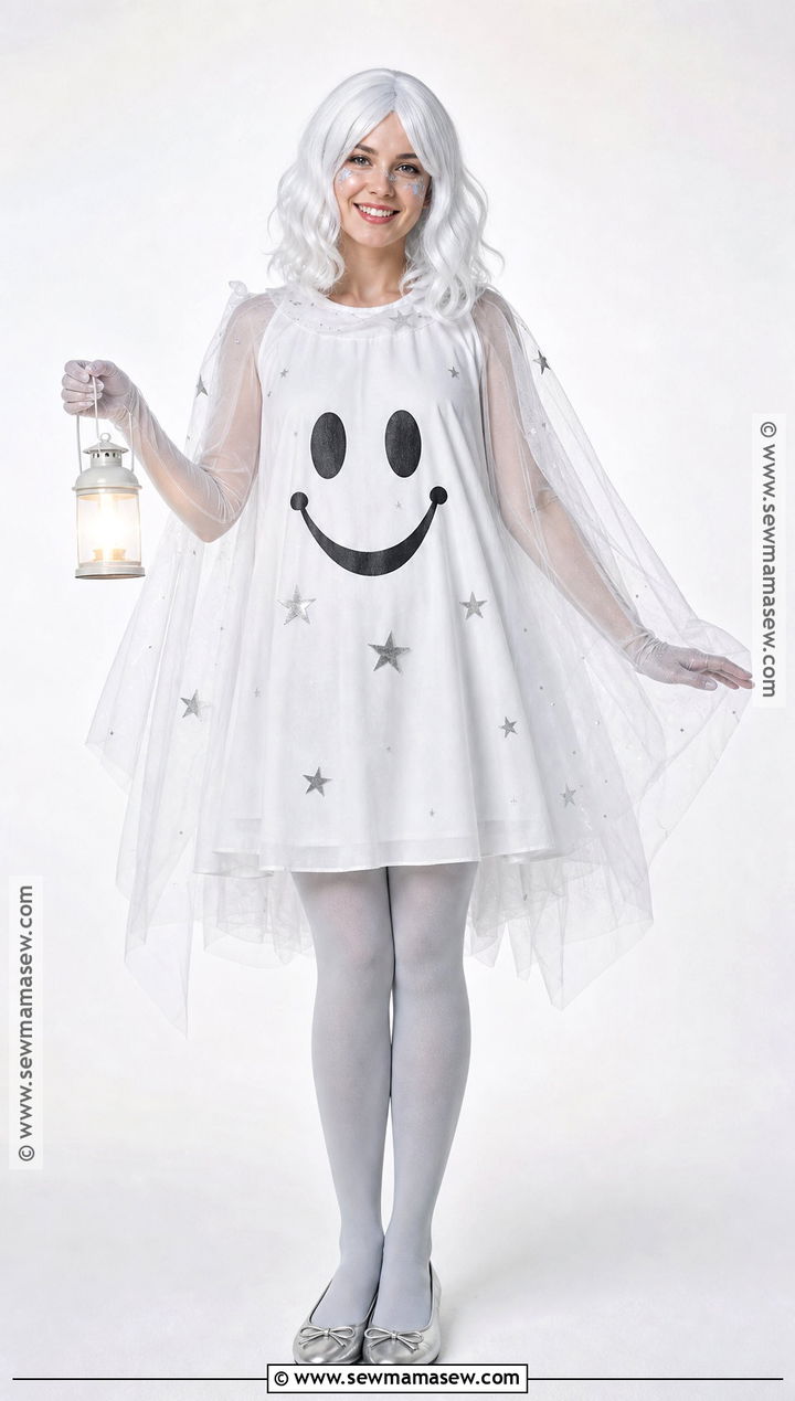 Friendly Ghost Costume With White Layers - 30 costume outfits