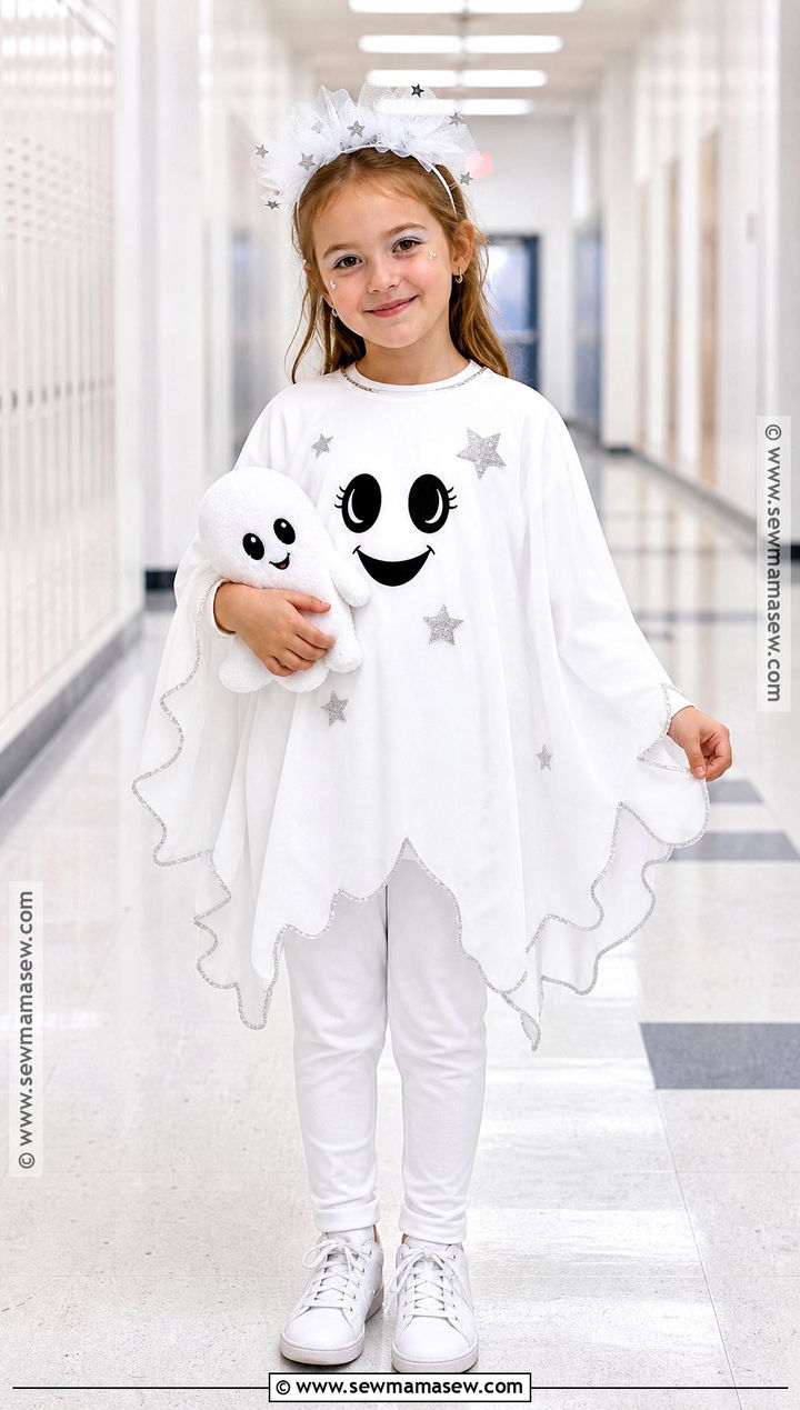 Friendly Ghost Costume With White Layers - 35 school costume ideas