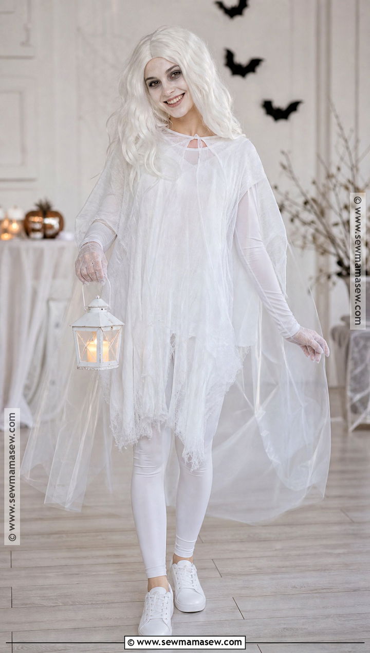 Friendly Ghost Costume With White Layers - 40 good halloween costumes