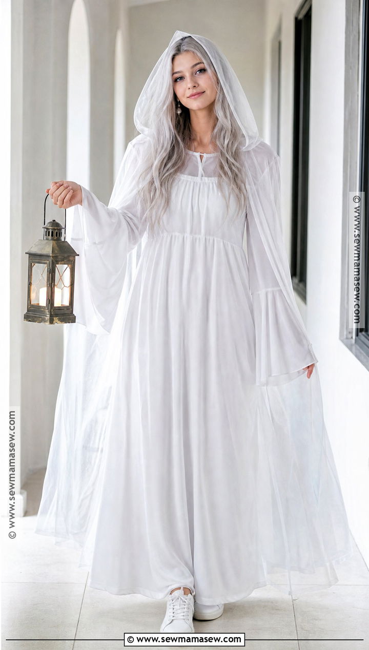 Friendly Ghost Costume With White Maxi Dress - 30 White Dress Costume Ideas