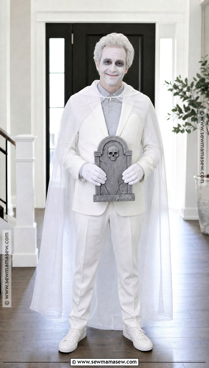 Friendly Ghost Costume With White Suit - 40 halloween costumes for men
