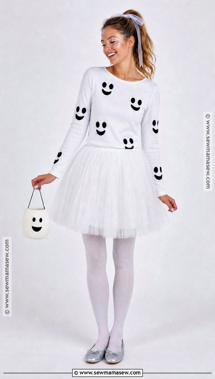 Friendly Ghost Costume With White Tulle - 30 Cute And Easy Halloween Costumes