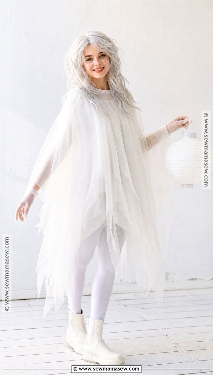 Friendly Ghost Costume With White Tulle - 30 dress up costumes