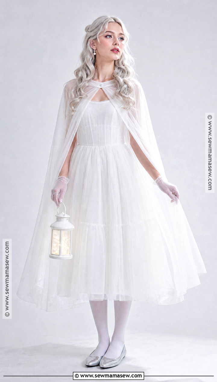 Friendly Ghost Costume With White Tulle Dress - 35 woman halloween costumes
