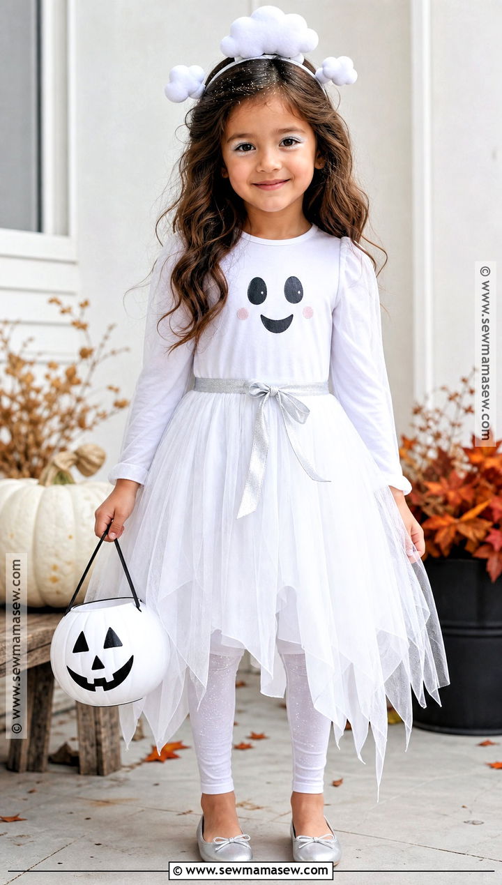 Friendly Ghost Costume With White Tulle - 30 costume ideas for girls