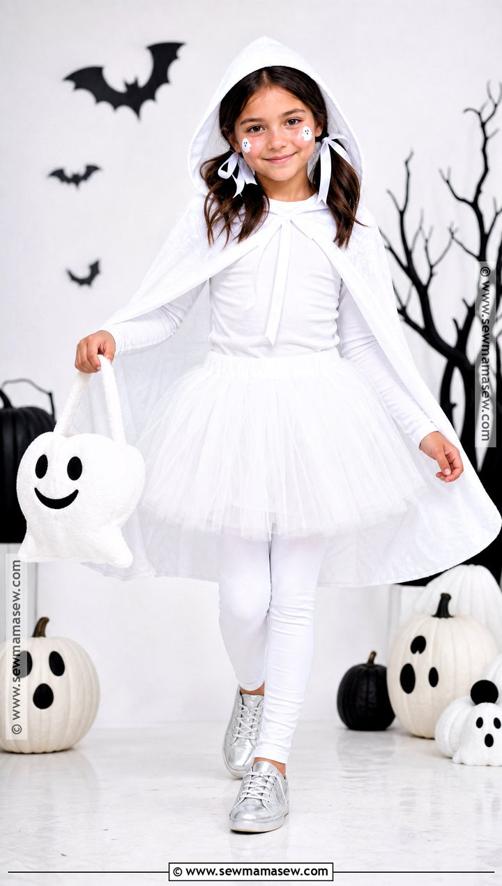 Friendly Ghost Costume With White Tutu - 40 girls halloween costumes