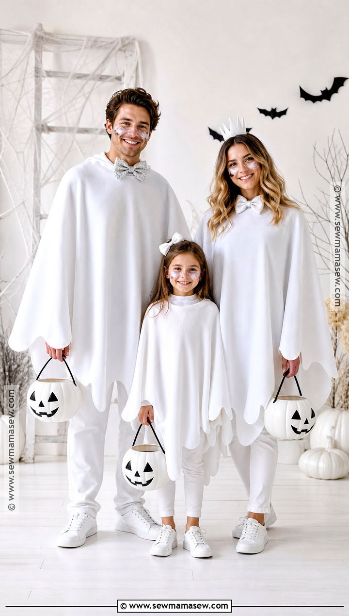 Friendly Ghost Family Costume - 45 family of 3 halloween costumes