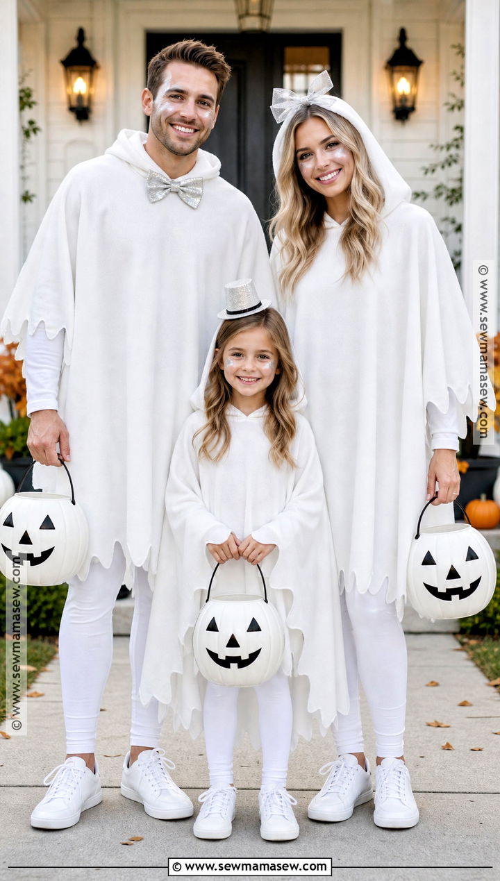 Friendly Ghost Family Costume - 35 halloween family costumes for 3