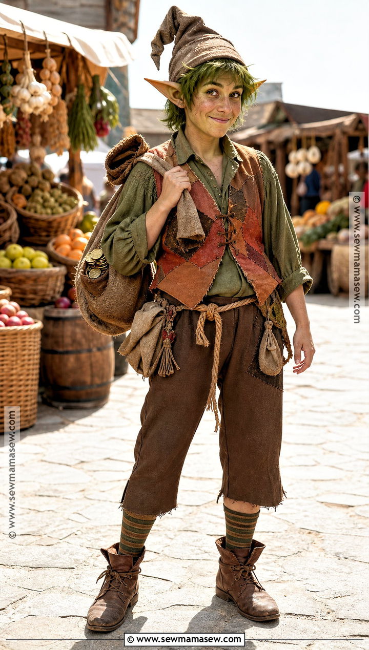 Friendly Goblin Costume With Patchwork Vest - 35 Fantasy Costumes