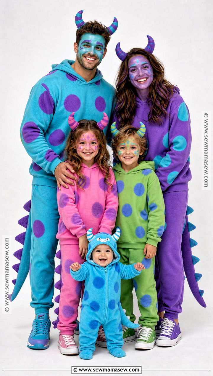 Friendly Monster Family Costume With Baby - 40 family costumes with for babies