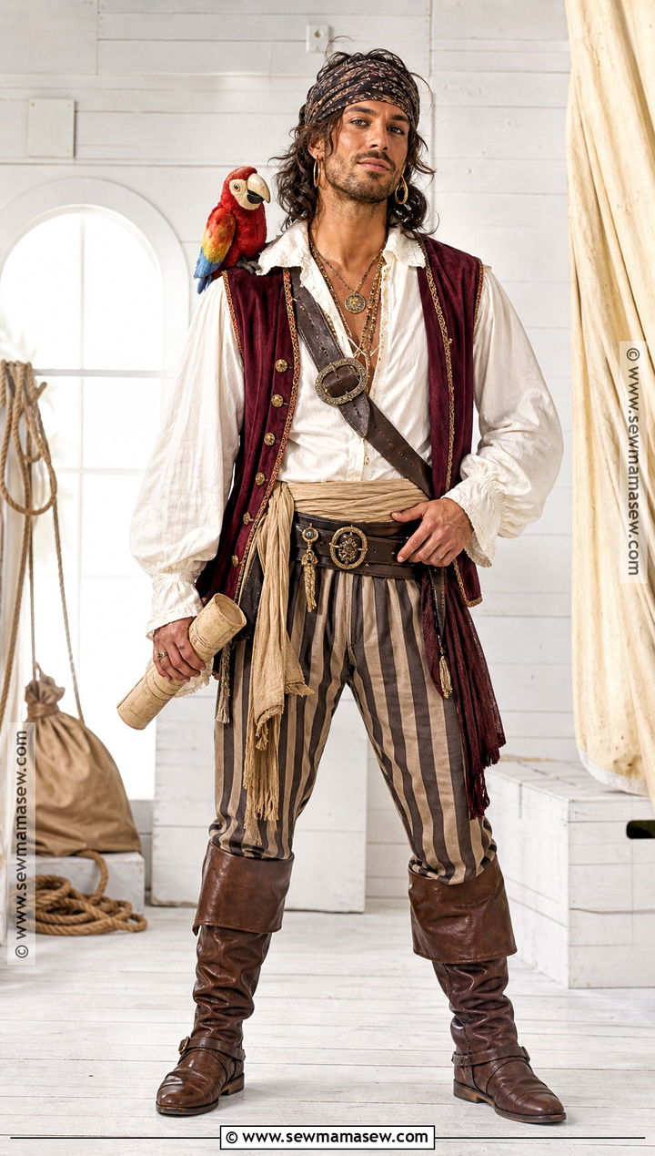 Friendly Pirate Costume With Striped Pants - 45 costume party ideas