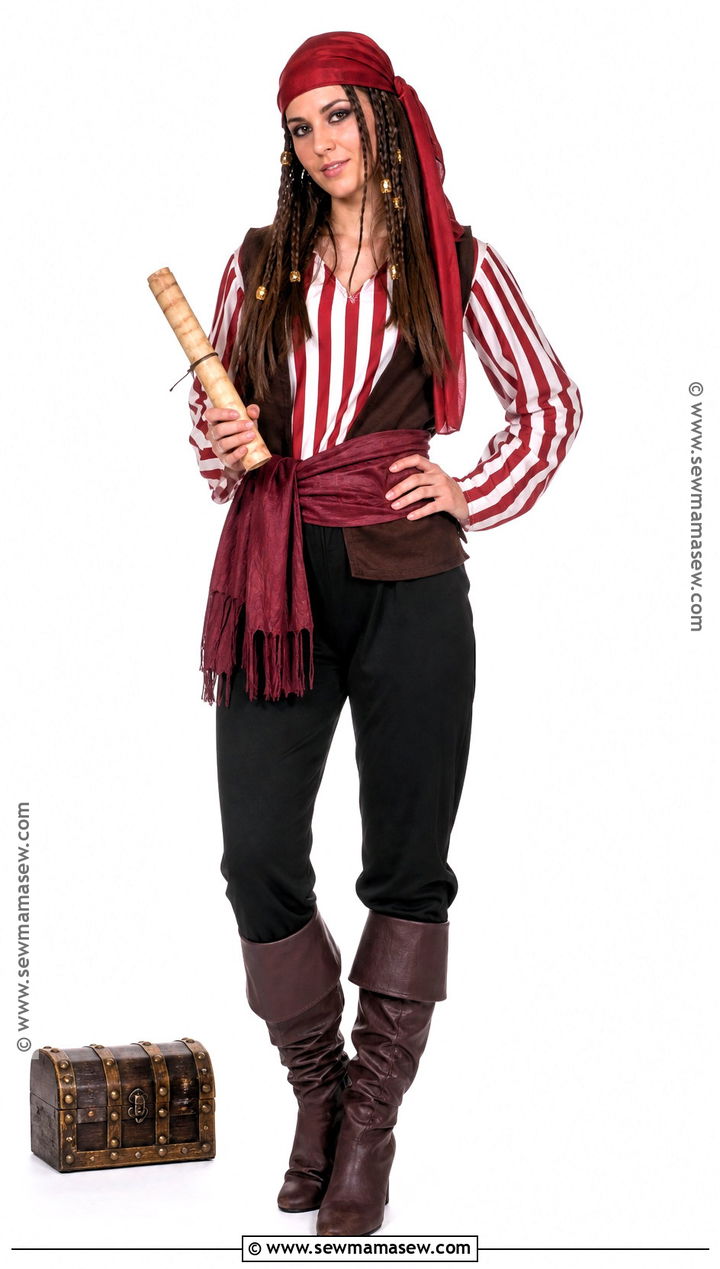 Friendly Pirate Costume With Striped Shirt - 35 costumes for halloween