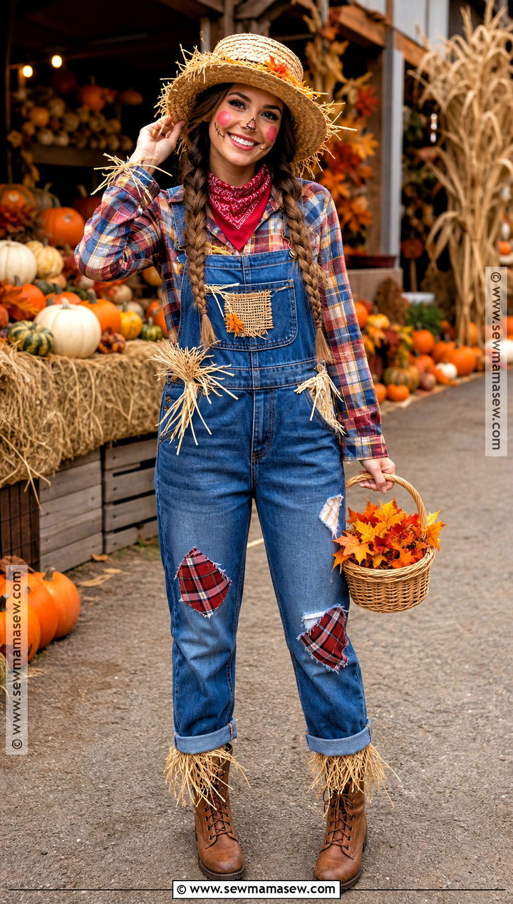 Friendly Scarecrow Costume With Flannel Shirt - 30 simple halloween costume ideas