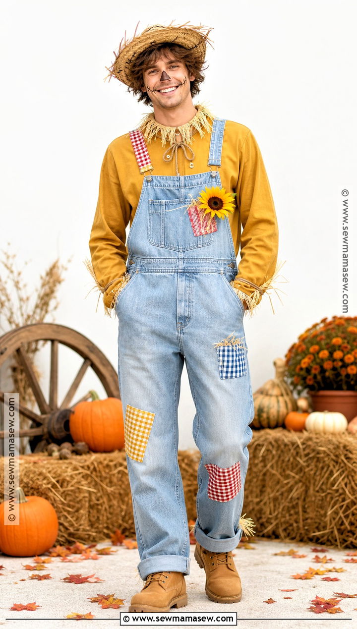 Friendly Scarecrow Costume With Yellow Shirt - 30 Scarecrow Costume Ideas for Men