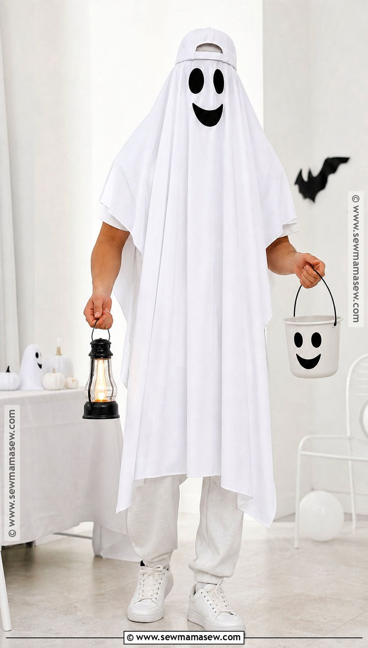 Friendly Sheet Ghost Costume - 30 easy halloween costumes for men