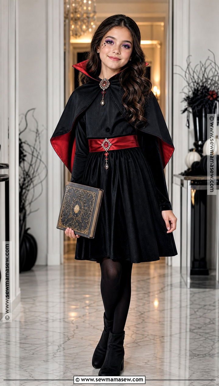 Friendly Vampire Costume With Red Cape - 40 girls halloween costumes