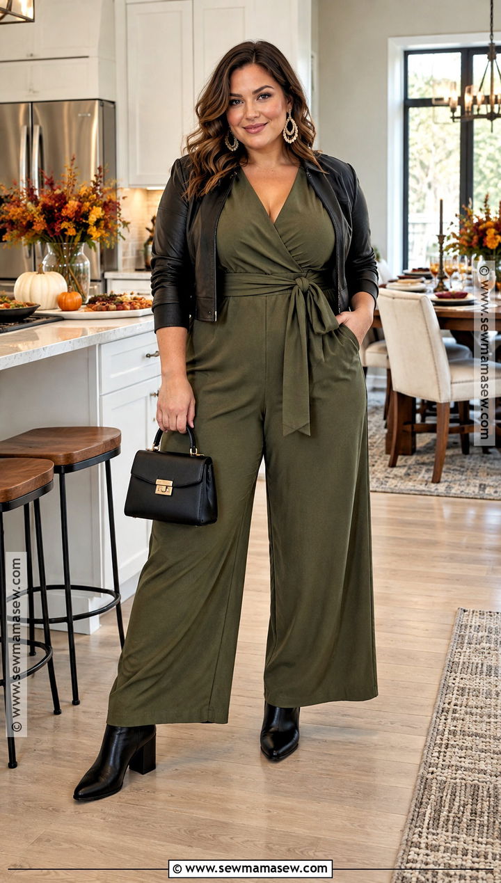 Friendsgiving Jumpsuit And Ankle Boots Outfit - 15 Friendsgiving Fashion Ideas
