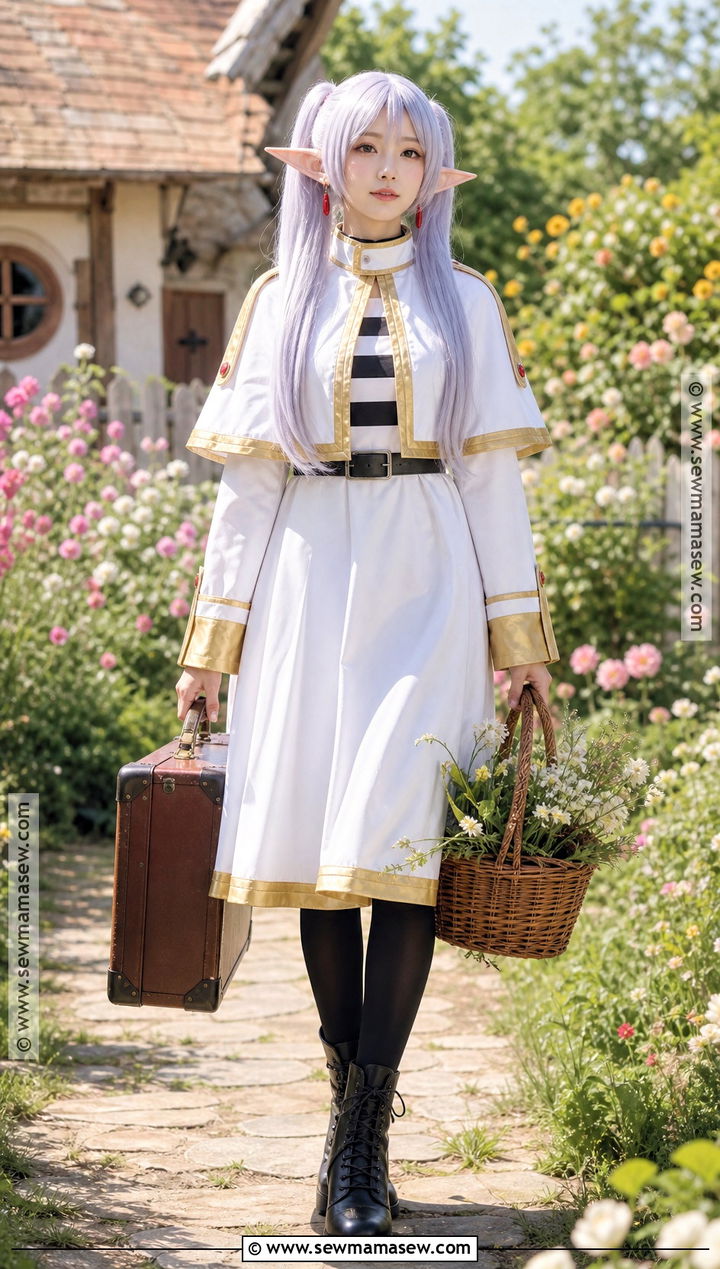 Frieren Anime Costume With White Cape - 35 anime costume ideas