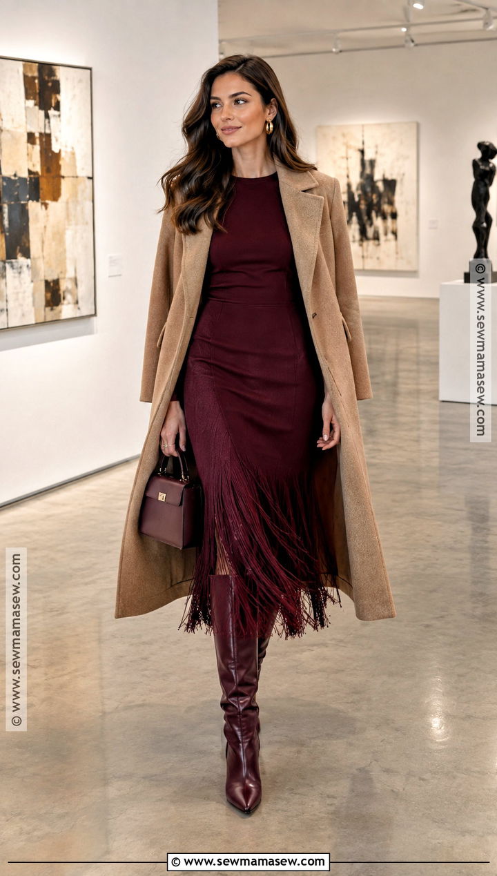 Fringe Dress With Tall Boots - 15 new fall fashion trends 2026