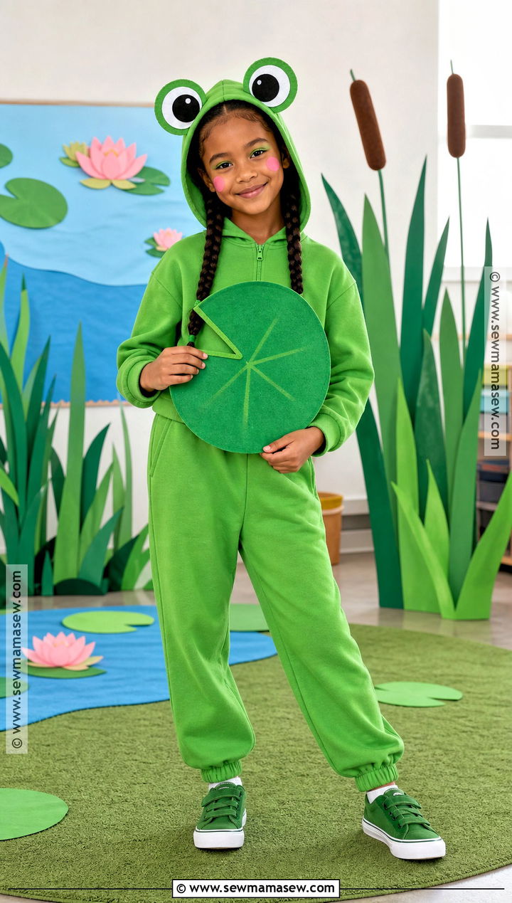 Frog Costume With Green Hoodie - 40 school halloween costumes