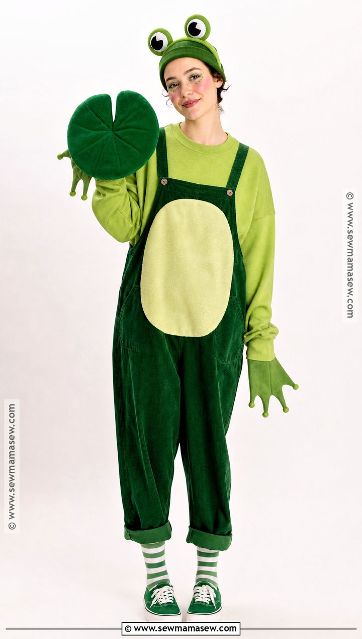 Frog Costume With Green Overalls - 30 halloween costumes with overalls