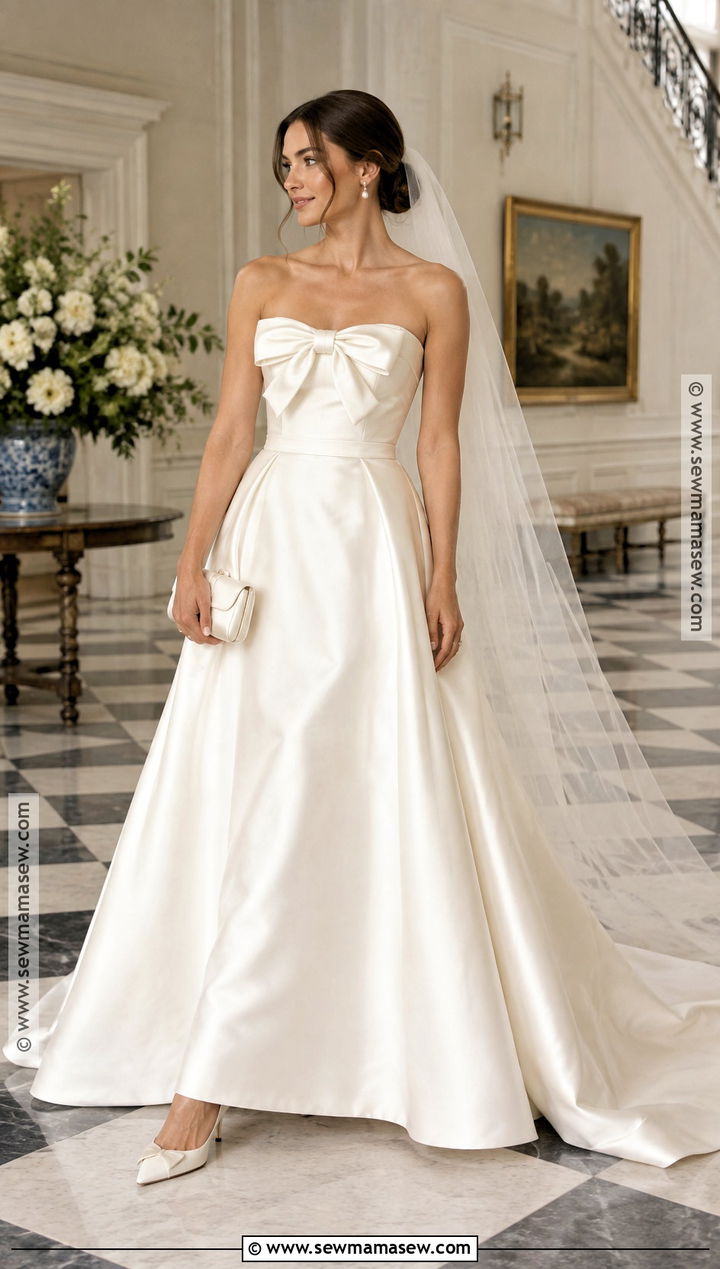 Front Bow Fall Wedding Dress - 25 fall wedding dress ideas