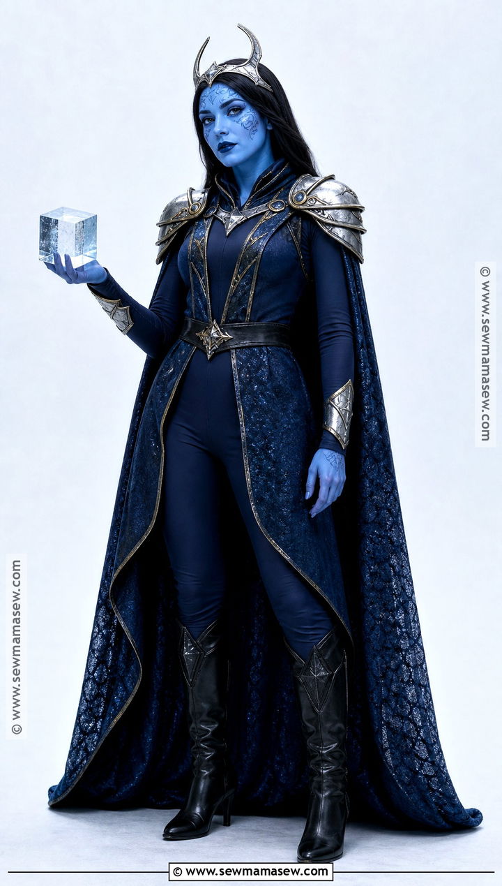 Frost Giant Loki Costume With Blue Makeup - 30 Loki Costume Ideas for Females